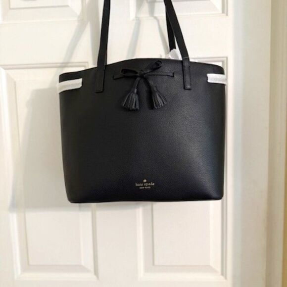 Kate Spade Hayes Black Medium Tote Retail $379 - Picture 1 of 5